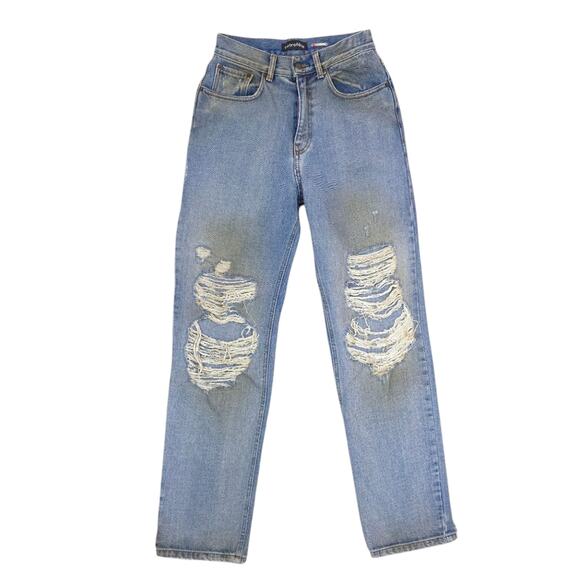 Retrofete Chris Jeans Destroyed Distressed Ripped Denim in Zephyr - Picture 4 of 12